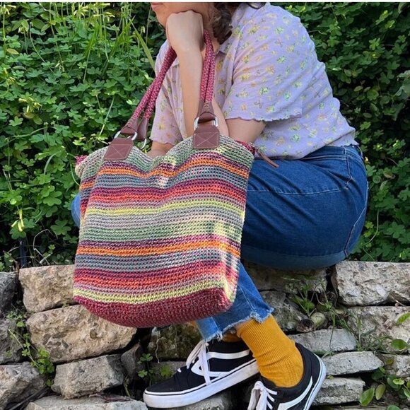 The Sak Women's Multi-colored Dune Stripes Shoulder Tote Bag - Picture 1 of 10